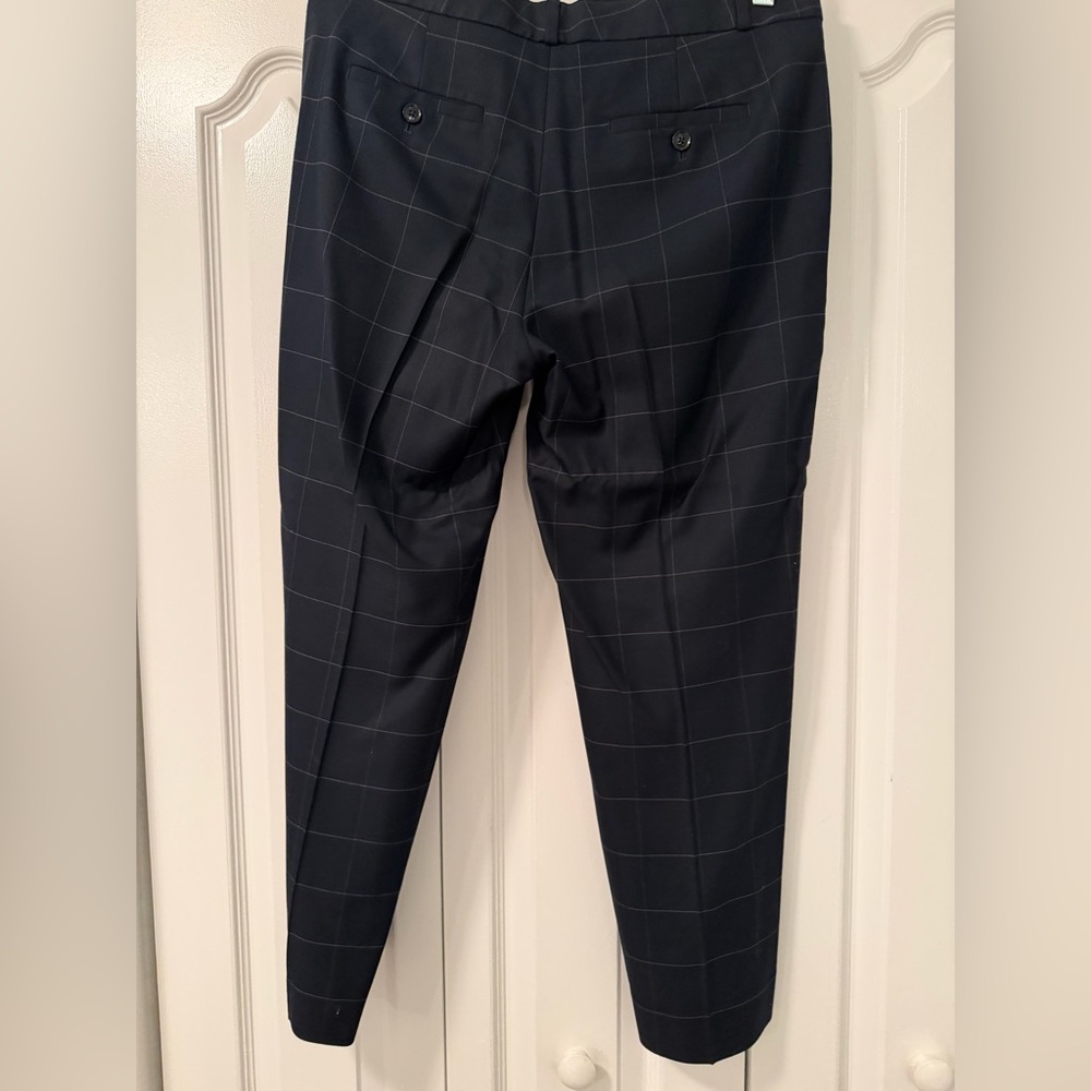 Navy Blue Windowpane Check Avery Pants - image 2